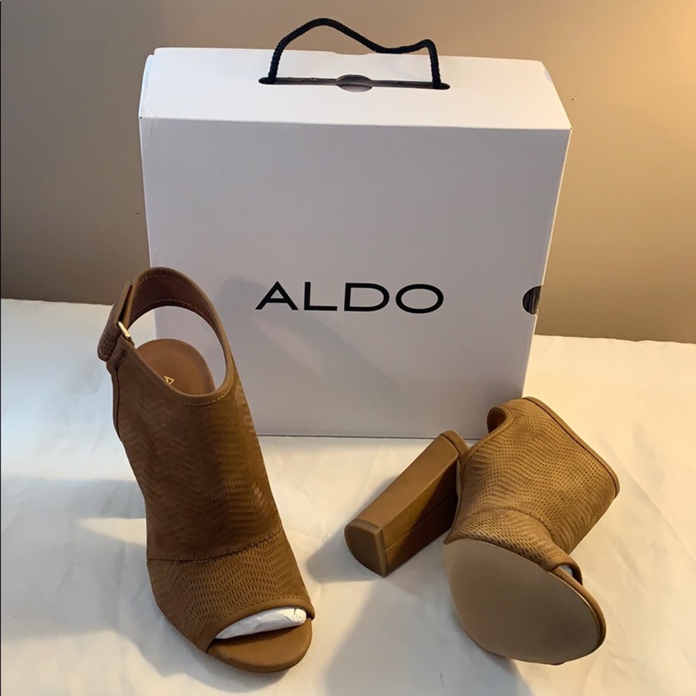 Brand New in box Camel or Tan booties